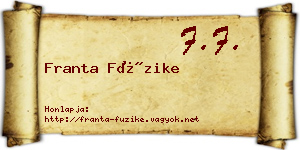 Franta Füzike névjegykártya